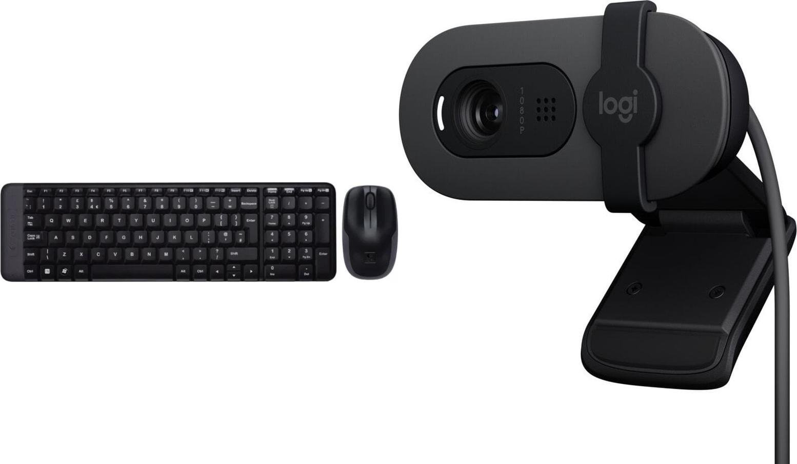 Klawiatura + mysz Logitech MK220 Wireless Combo (920-003161) + Brio 100 (960-001585)