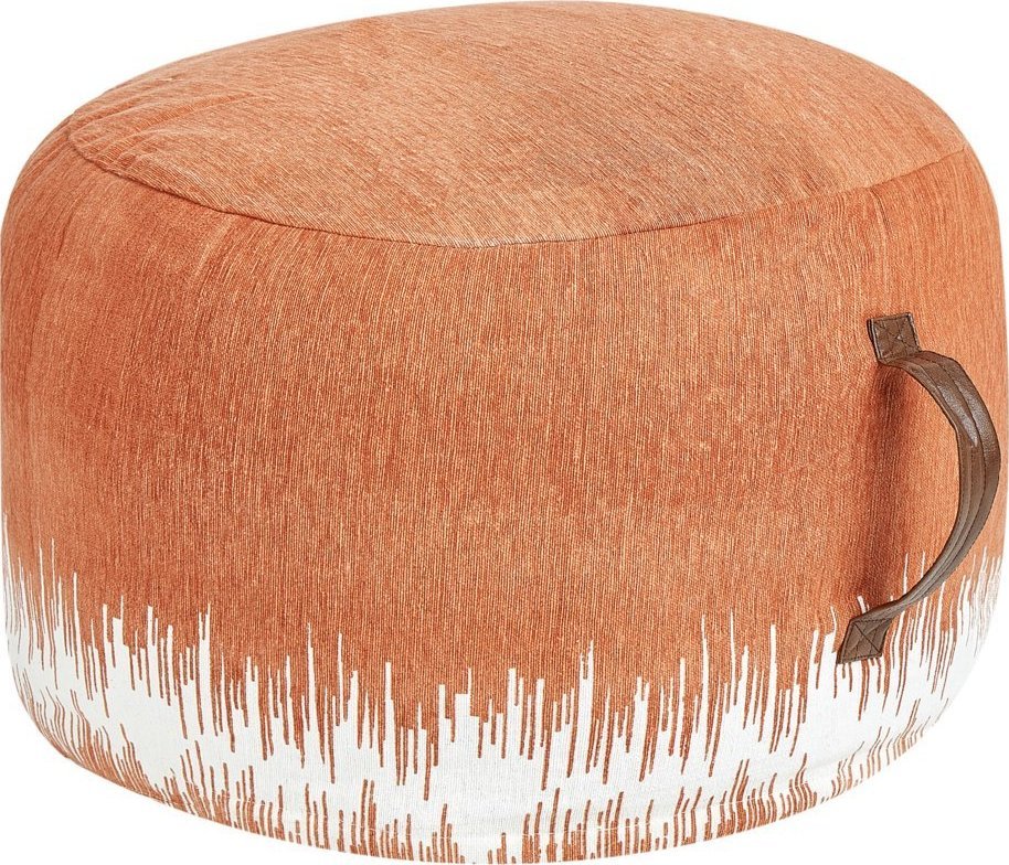 Beliani Puf 50 x 30 cm biało-czerwony KAWAI