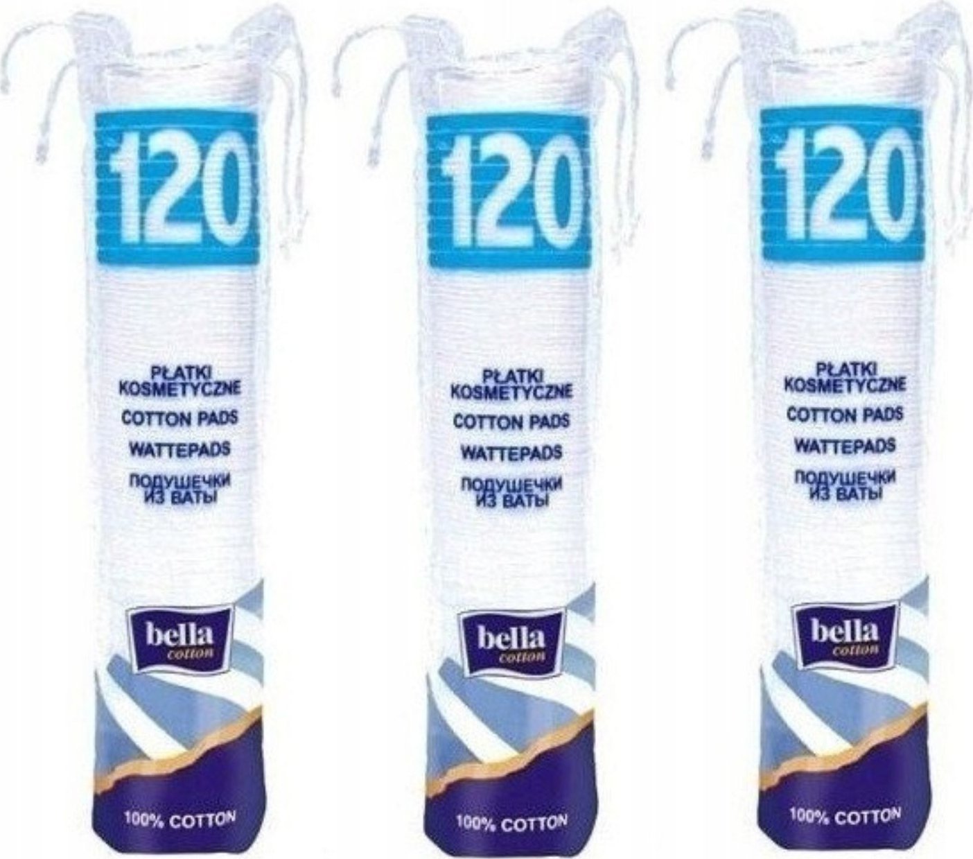 Bella Płatki kosmetyczne okrągłe 120 szt 2+1