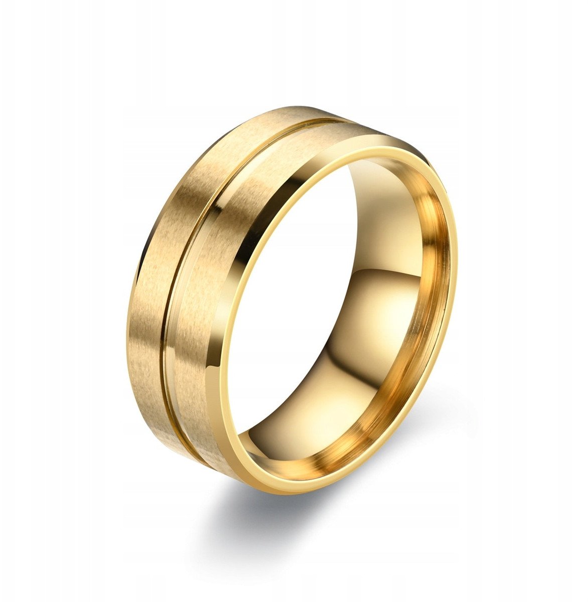 ZŁOTY PIERŚCIONEK OBRĄCZKA ŚLUBNE STAL 316L r.22