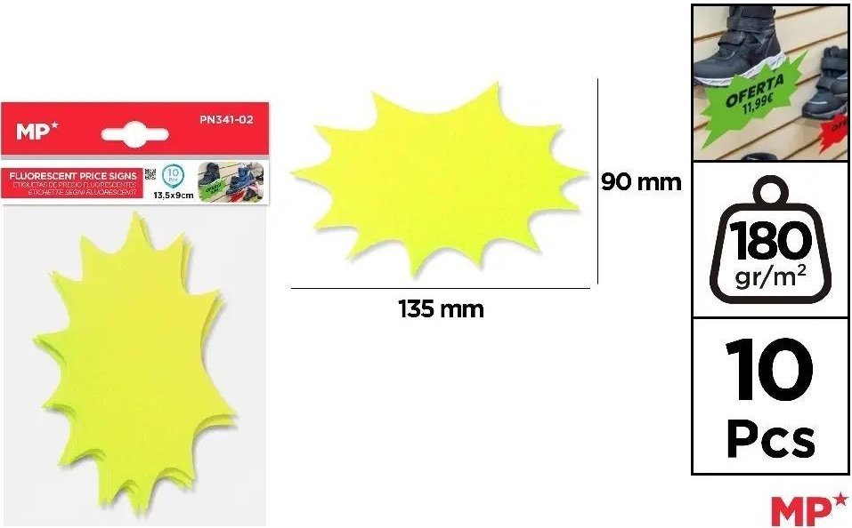 Emerson Etykiety cenowe fluorescencyjne żółte 135x90mm