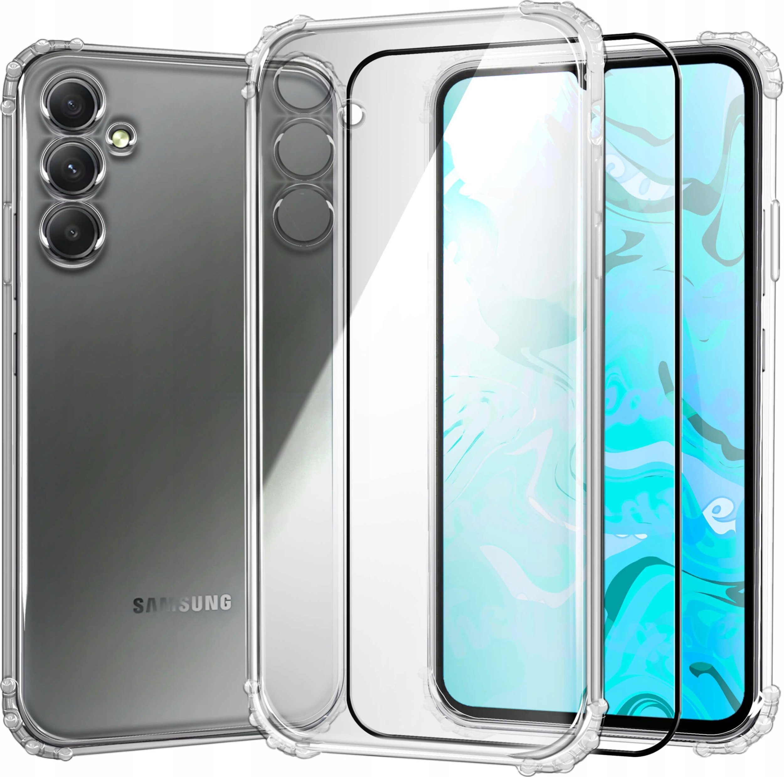 Hello Case Etui Do Samsung Galaxy A34 5G (Pancerne, Przezroczyste, Silikon,Guma) SZKŁO