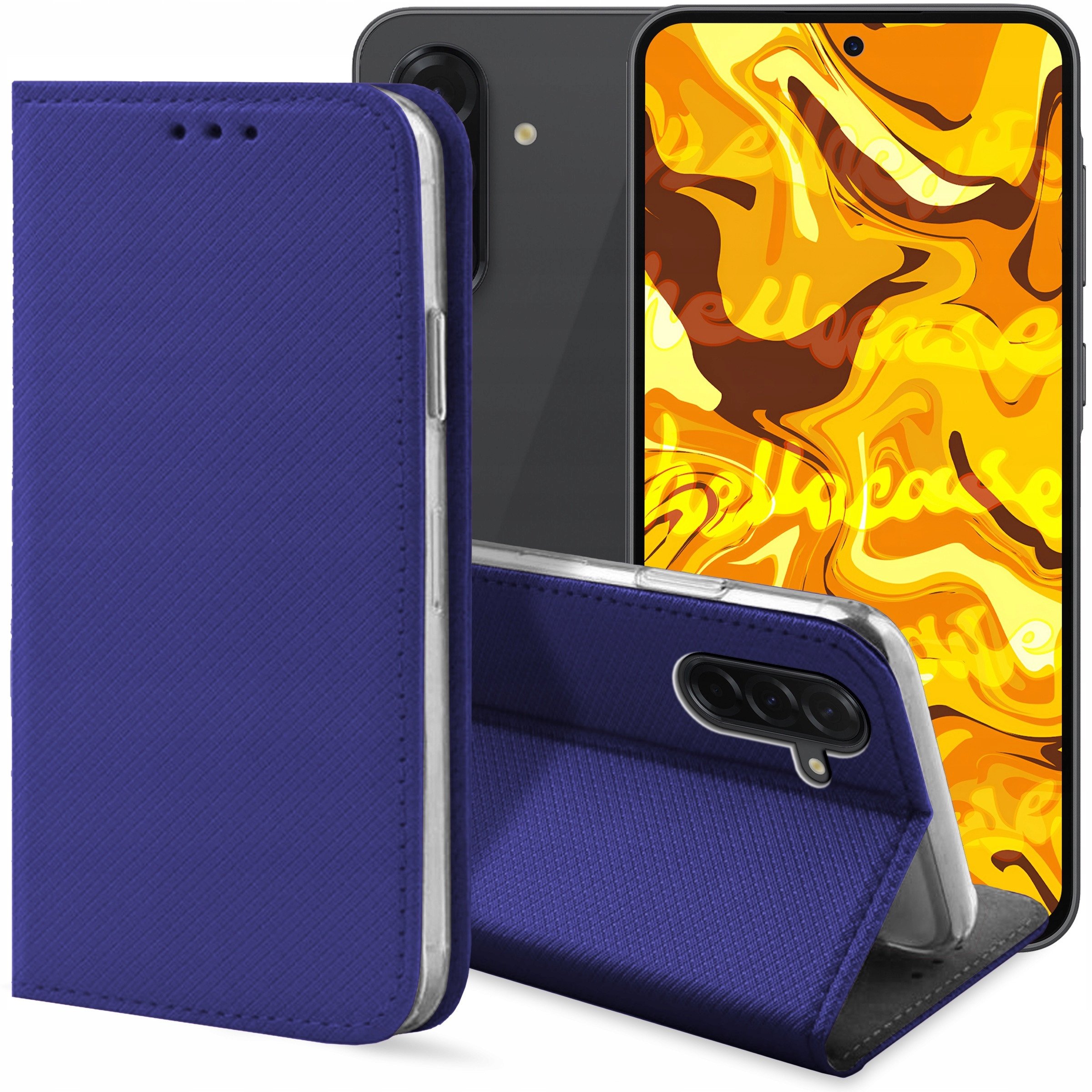ETUI Z KLAPKĄ DO SAMSUNG GALAXY A36 5G / A56 5G GRANATOWE MAGNETYCZNE CASE