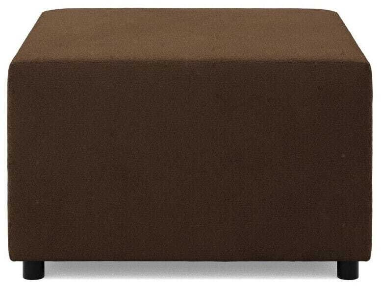 Pufa do salonu, podnóżek, BLOM, Mikrofaza, 71x71x40 cm, brązowy