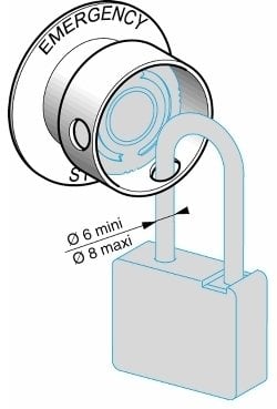 Osłona metalowa blokowanie na kłódkę do przyc. awaryjnego zatrzymania O40 ZBZ3605
