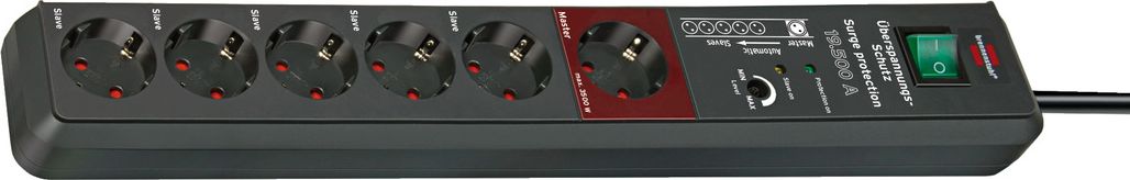 Listwa zasilająca Brennenstuhl Secure-Tec przeciwprzepięciowa 6 gniazd 3 m czarna (1159490966)