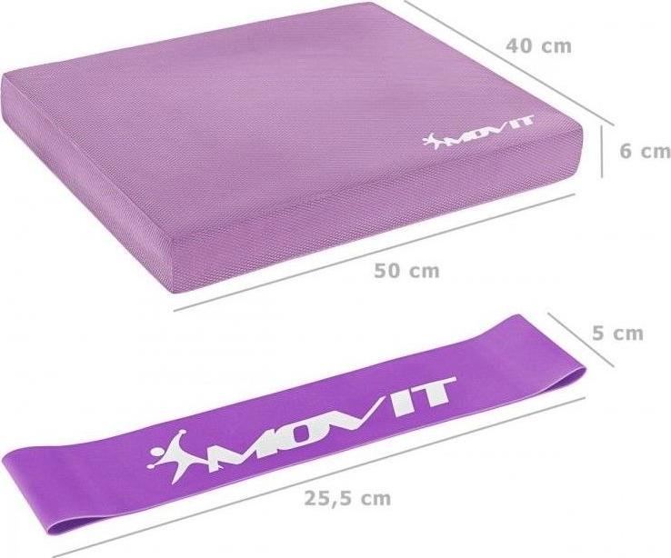 Movit Poduszka Balance z gumką gimnastyczną - różowy