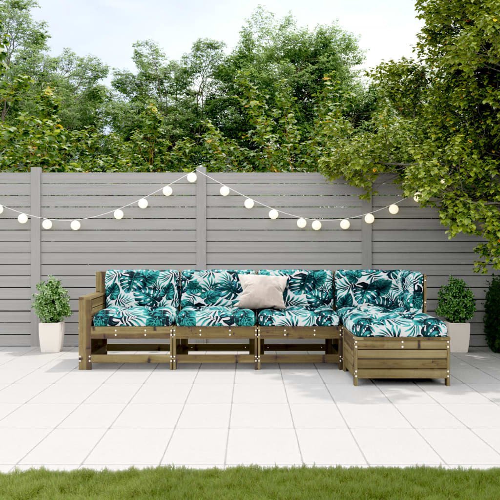 vidaXL 5-częściowy zestaw mebli do ogrodu, z poduszkami, impregnowana sosna