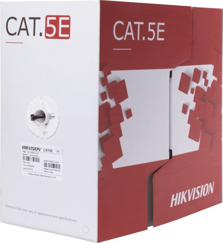 Hikvision Hikvision Kabelis ryšio Hik-vision UTP 5E LAUKO PE izol. Fca kl. (Gysla-0.50mm, ritė 305m) DS-1LN5EO-UU/E