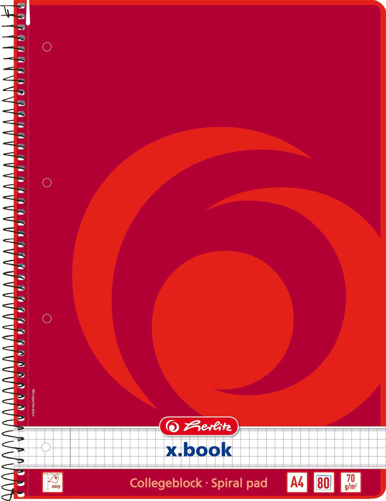 Herlitz Herlitz Collegeblock A4 80 Bl kar Rand links