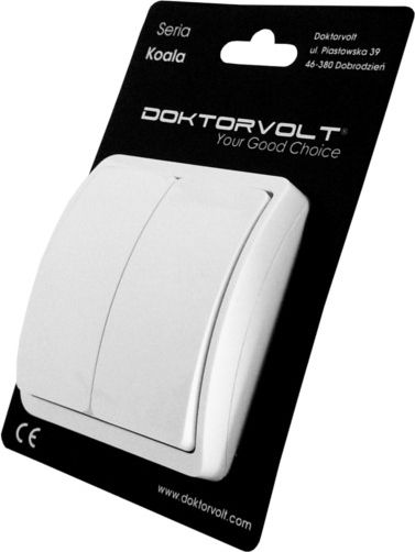 Doktorvolt Łącznik świecznikowy podwójny natynkowy IP44 biały 152-01 DV 5720