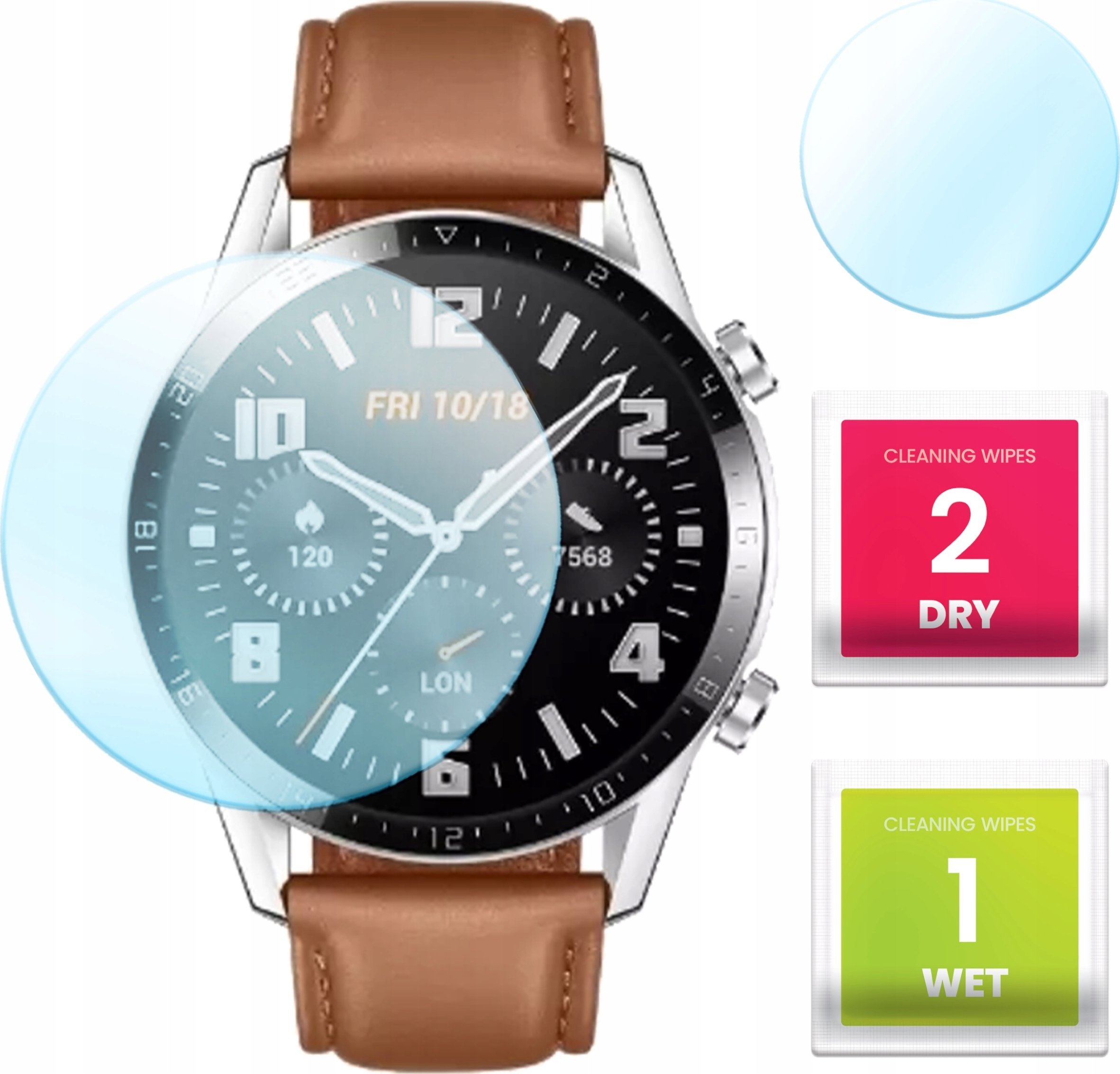 Hello Case Szkło Hybrydowe do Huawei Watch GT 2 (46 mm) (Szybka, Ochronne, Szkiełko)