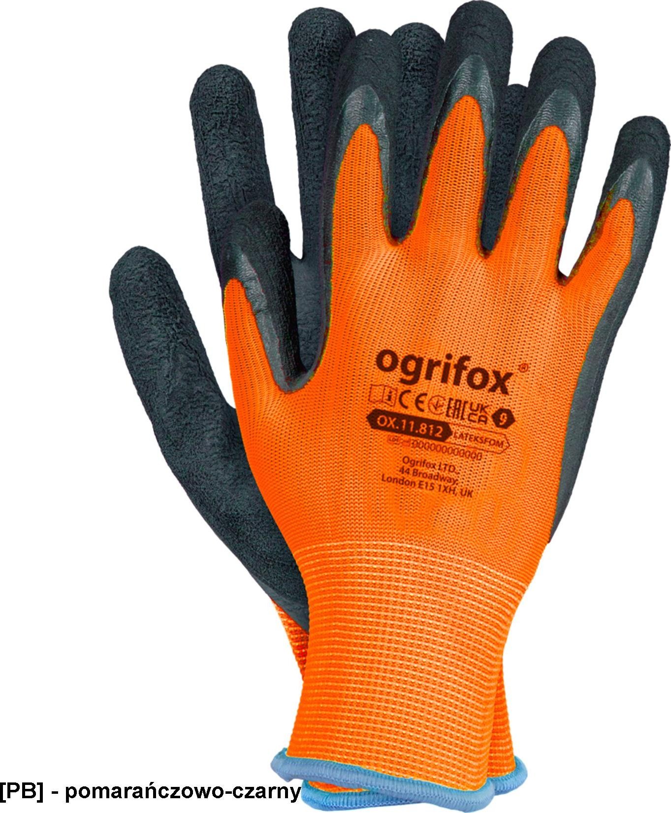 R.E.I.S. OX-LATEKSFOM - Rękawice ochronne powlekane spienionym lateksem - Żółto-czarny 10