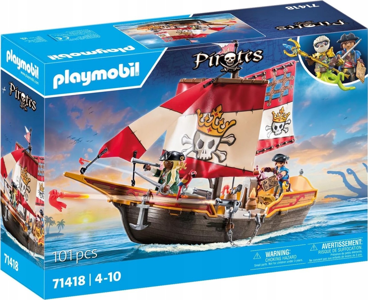 Figurka Playmobil Zestaw z figurkami Pirates 71418 Statek piracki