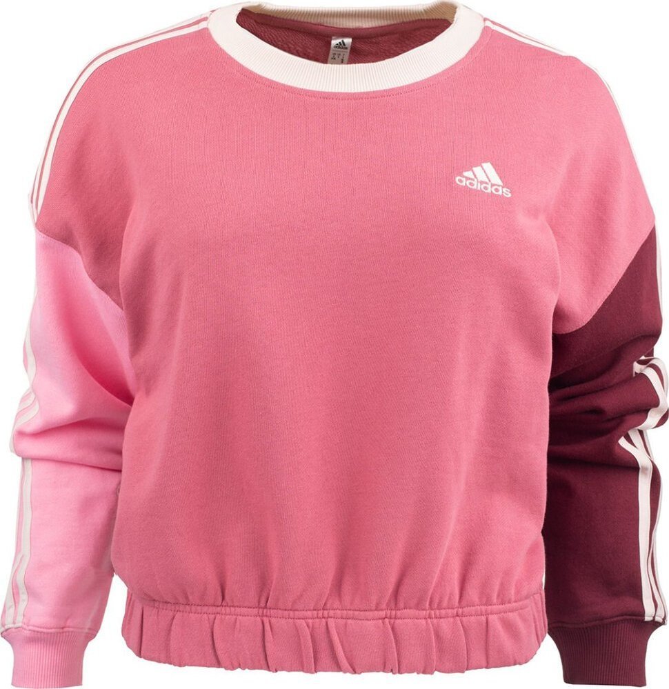 Adidas Bluza damska adidas Essentials 3-Stripes Crop różowa IC9875 L