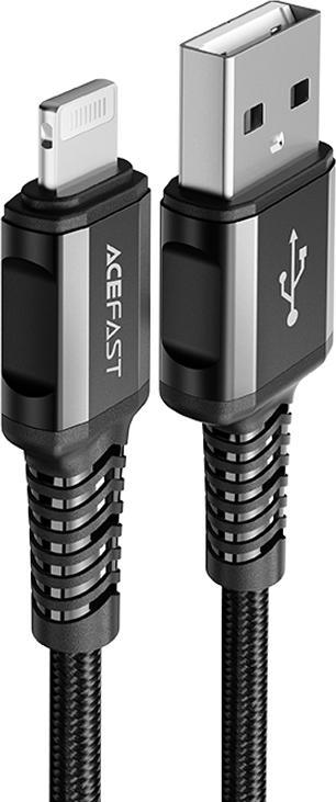 Kabel USB Acefast USB-A - Lightning 1.2 m Czarny (6974316280507)