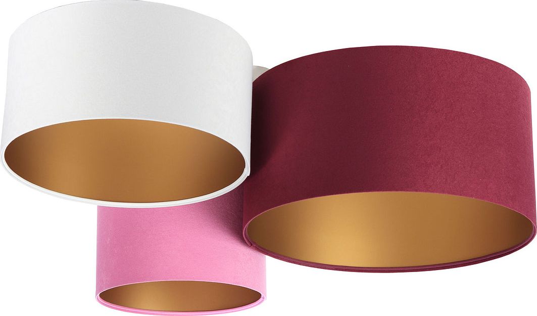 Lampa sufitowa Lumes Kolorowa plafoniada ze złotym wnętrzem abażura - EXX55-Oskel