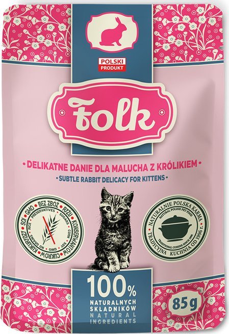 Karma mokra dla kota FOLK Kitten Delikatne danie dla malucha z królikiem saszetka 85 g