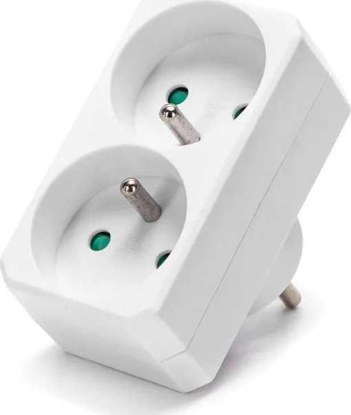 Aigostar Francuski adapter dwudrożny bez wyłącznika 16A Biały Francuski adapter dwudrożny bez wyłącznika 16A Biały
