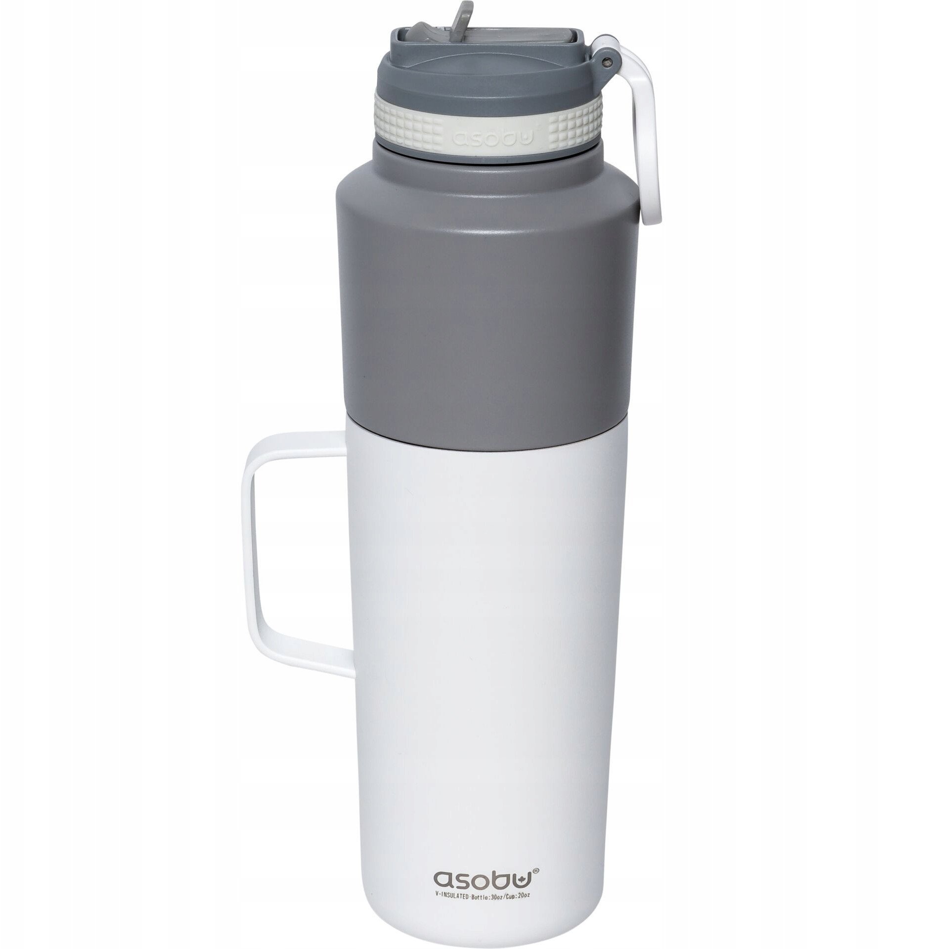 Asobu Asobu Twin Pack Bottle with Mug white, 0.9 L + 0.6 L