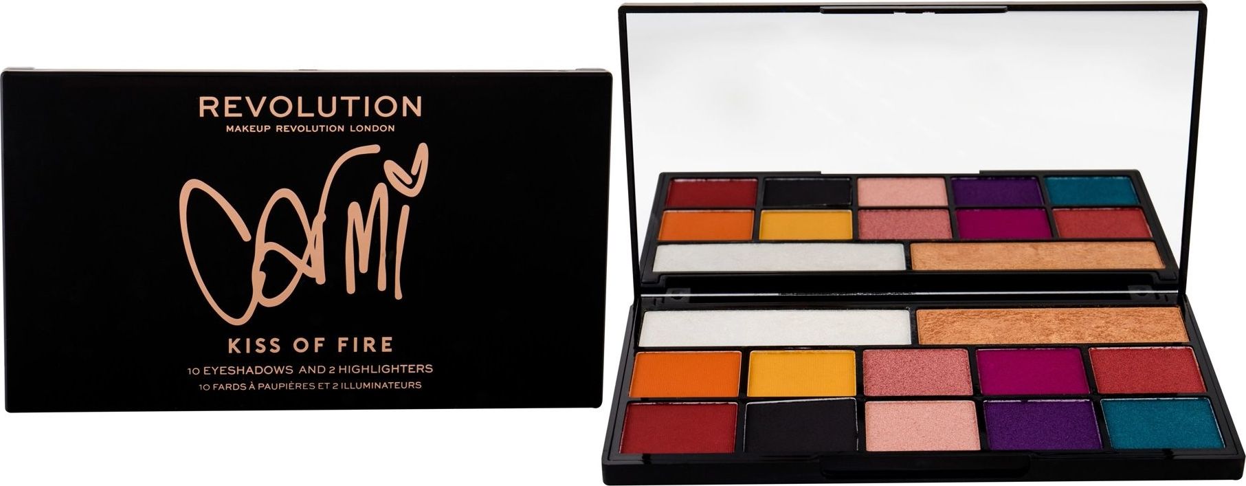 MAKE UP REVOLUTION Makeup Revolution, Paleta cieni do powiek X Carmi Kiss Fire, 27 g