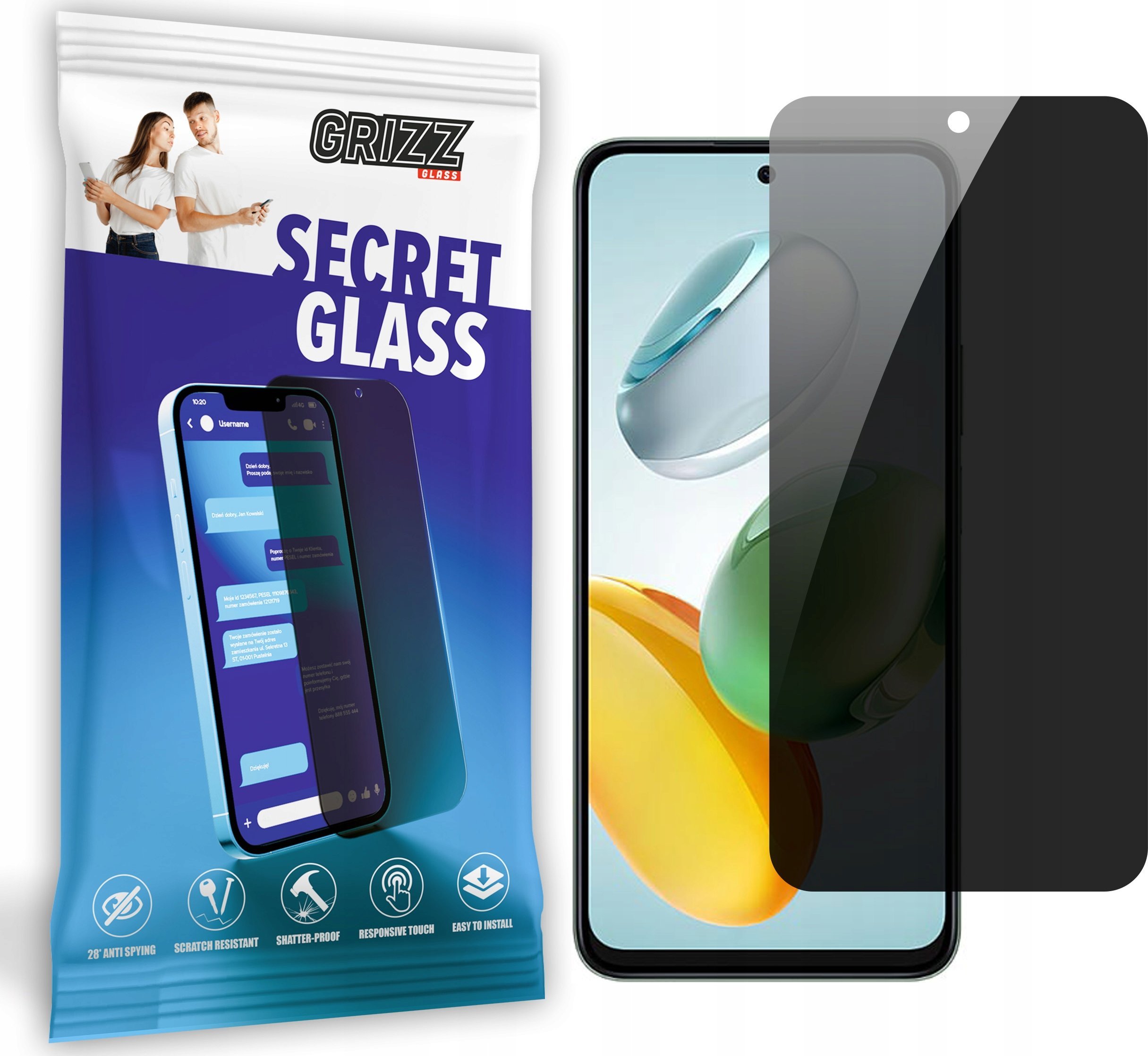 GrizzGlass Szkło prywatyzujące GrizzGlass SecretGlass do Honor Play 60 Plus