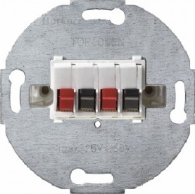 Hager Gniazdo głośnikowe podwójne mechanizm śnieżnobiałe - 457309