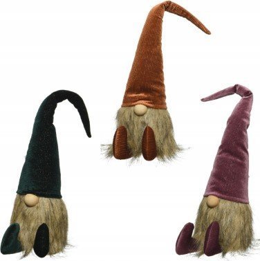 Figurka Kaemingk Figurka skrzat świąteczny ozdobny z długą brodą 5,5 x 27 cm