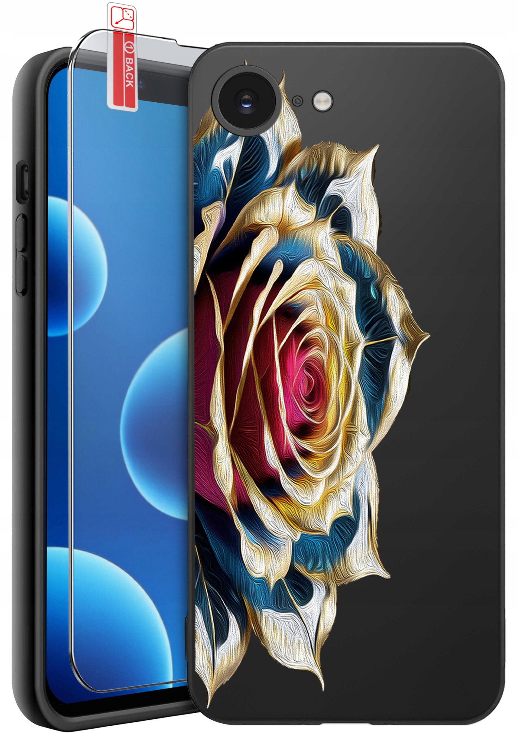 ETUI do iPhone 16e | WZORY | SILIKONOWE MATT CASE + SZKŁO 9H