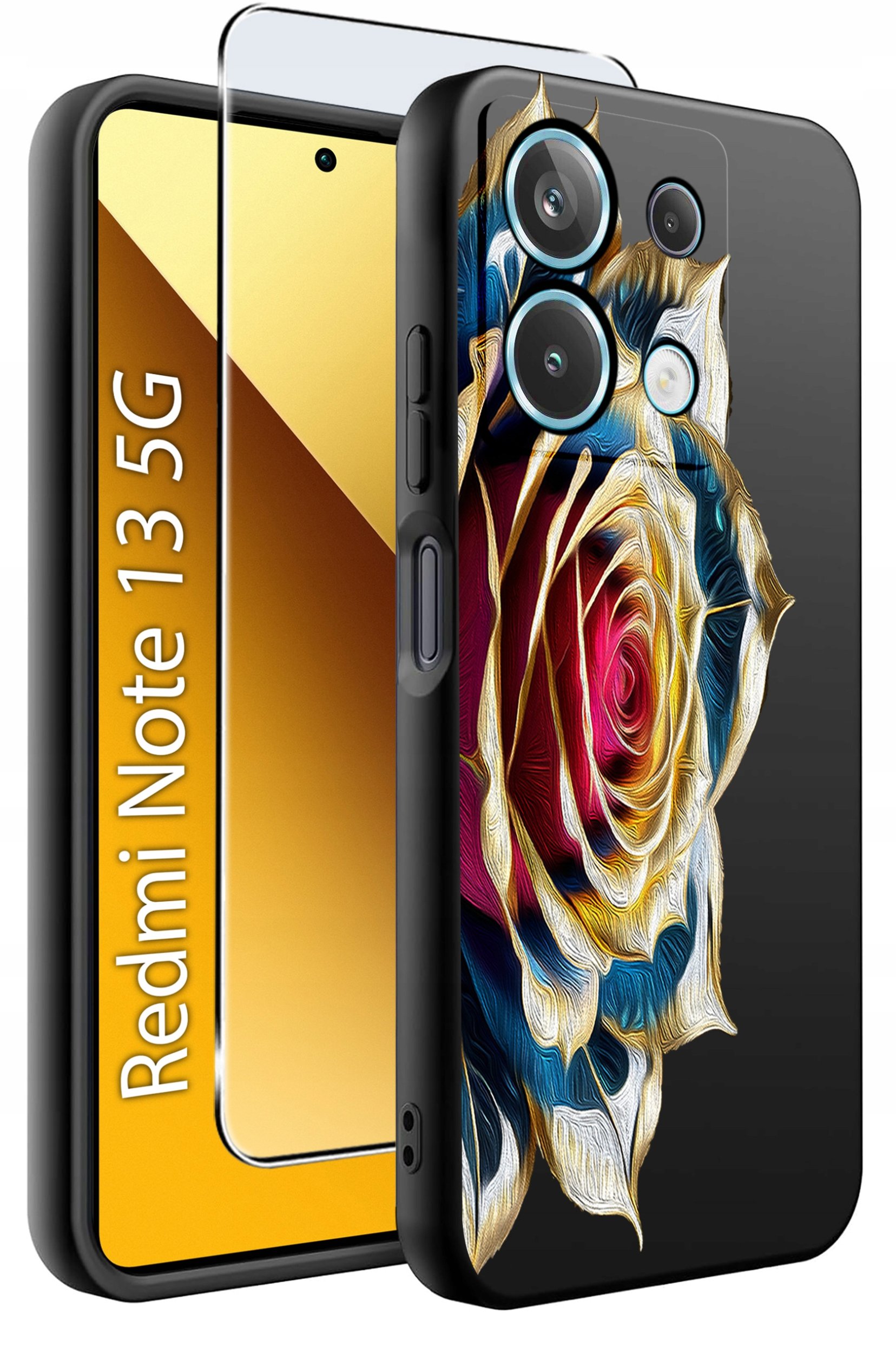 ETUI do Xiaomi Redmi Note 13 5G WZORY |SILIKONOWE MATT CASE +SZKŁO 9H