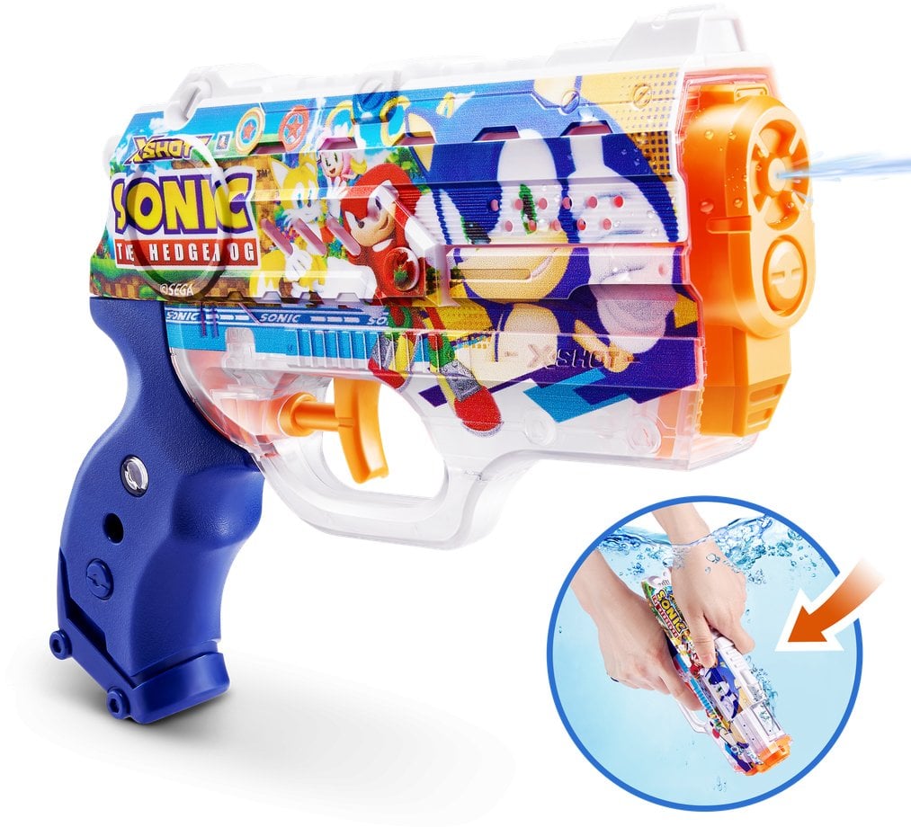 XSHOT Fast-Fill Skins Nano Sonic The Hedgehog Water Blaster