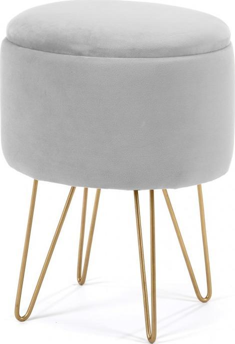 Fabryka Mebli Akord Pufa otwierana z pojemnikiem welurowa LILI Szara