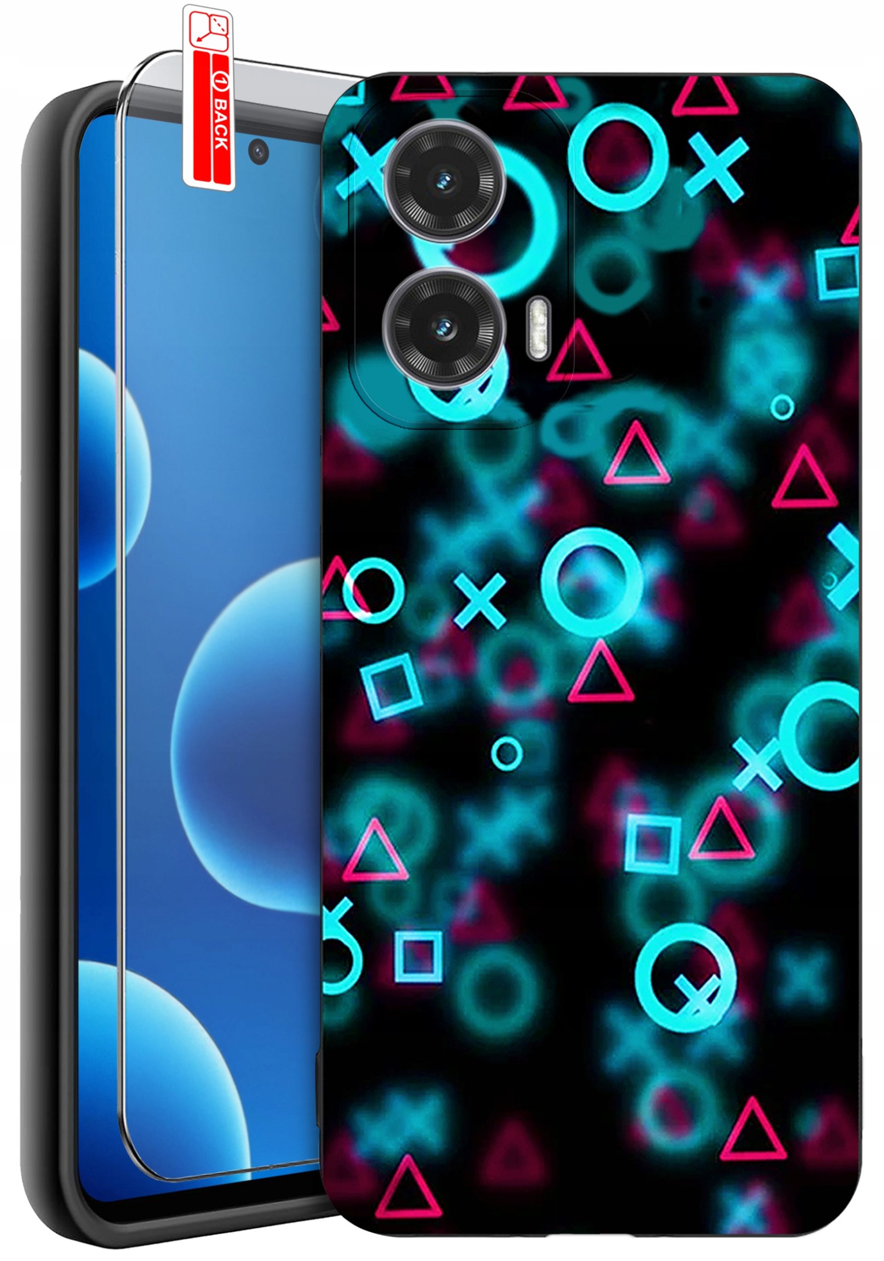 ETUI do Motorola Moto G45 5G | WZORY | SILIKONOWE MATT CASE + SZKŁO 9H