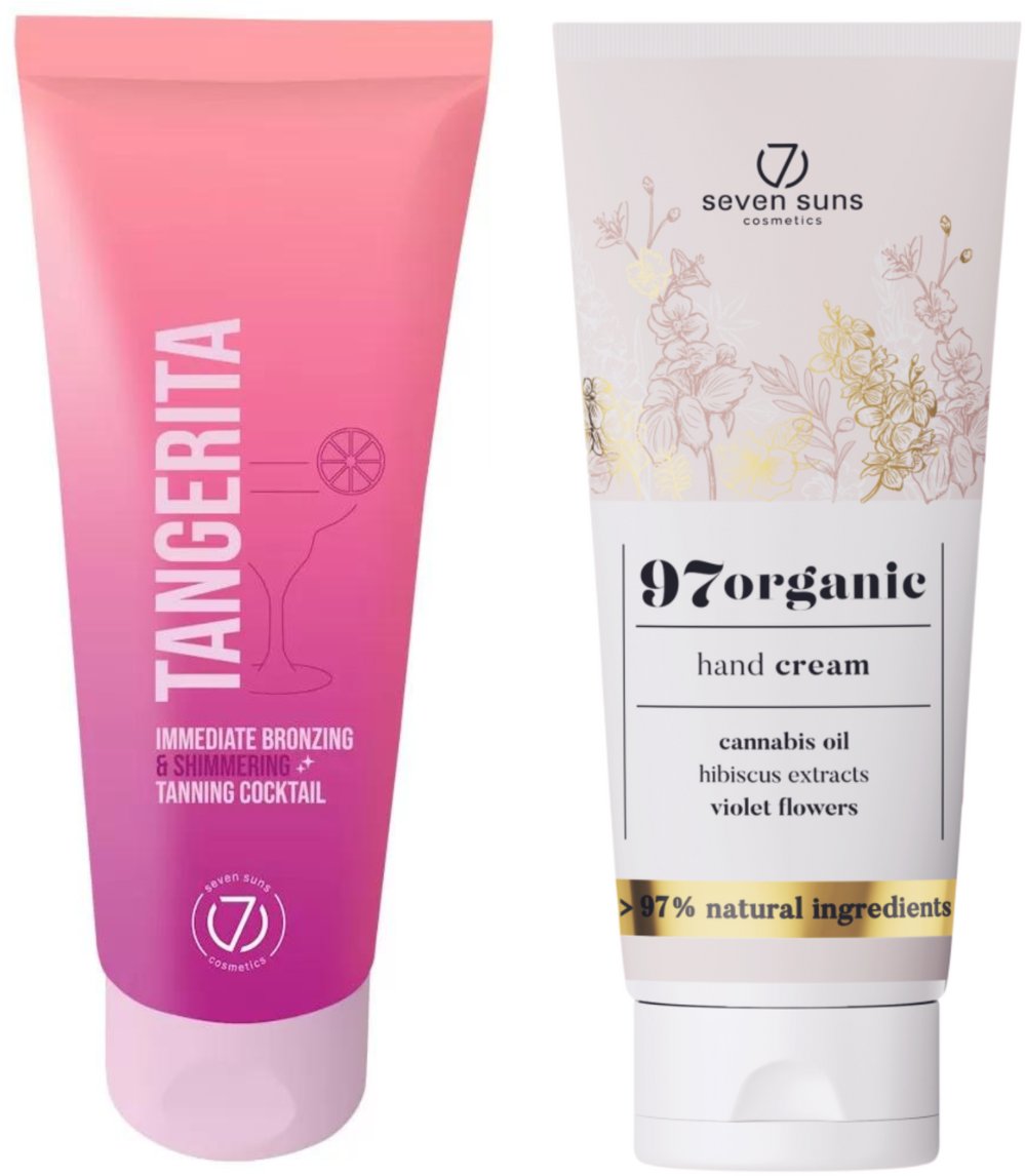 7suns Tangerita Koktajl Opalający Z Bronzerem 100ml + Krem Do Rąk 75ml Gratis
