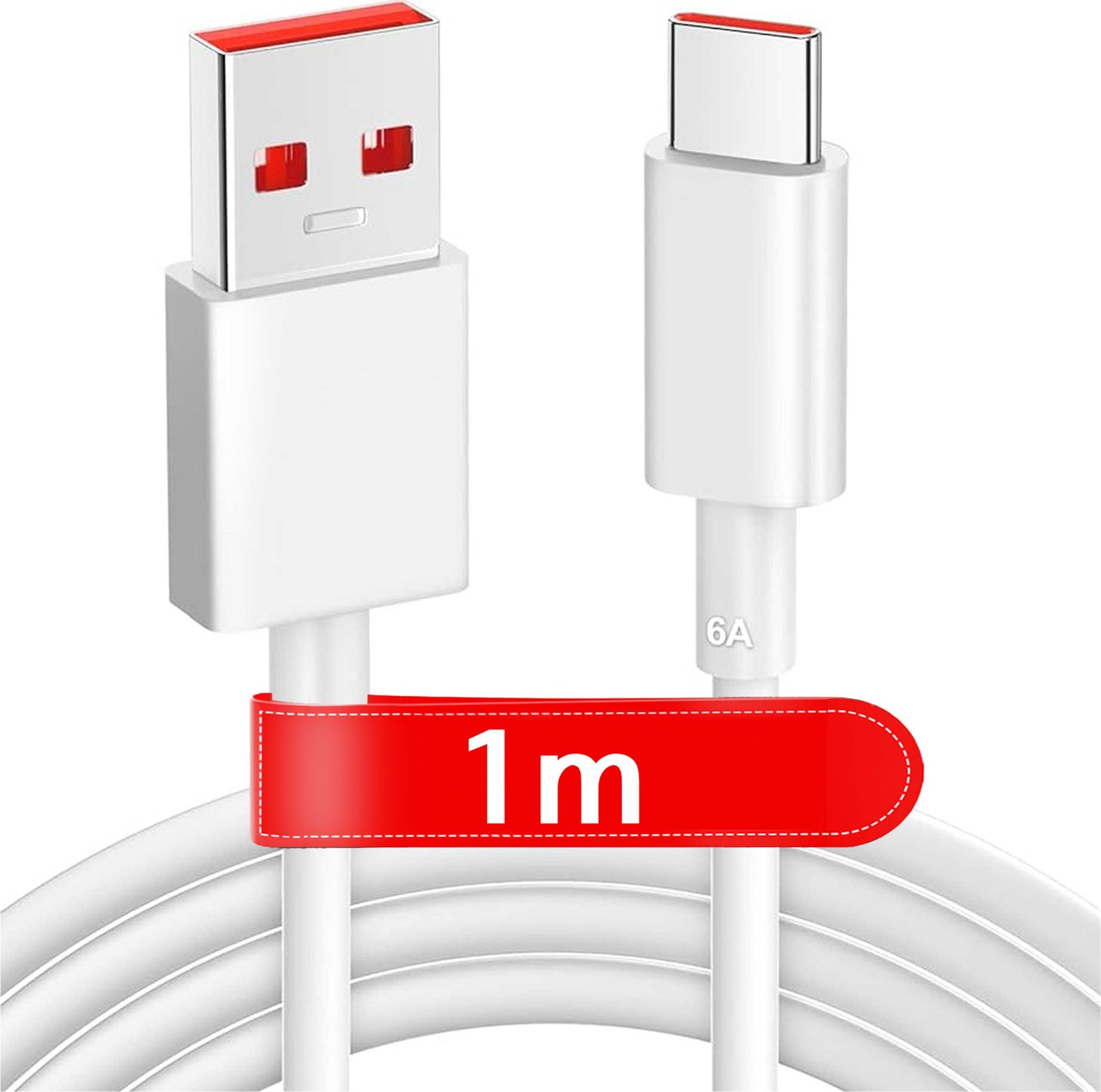 Kabel USB Alogy Kabel USB - USB-C typ C mocny szybki 67W 6A PD 1M przewód Biały