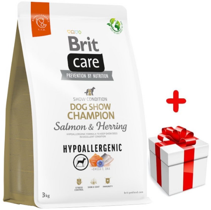 BRIT CARE Dog Hypoallergenic Dog Show Champion Salmon & Herring 3kg + niespodzianka dla psa GRATIS!