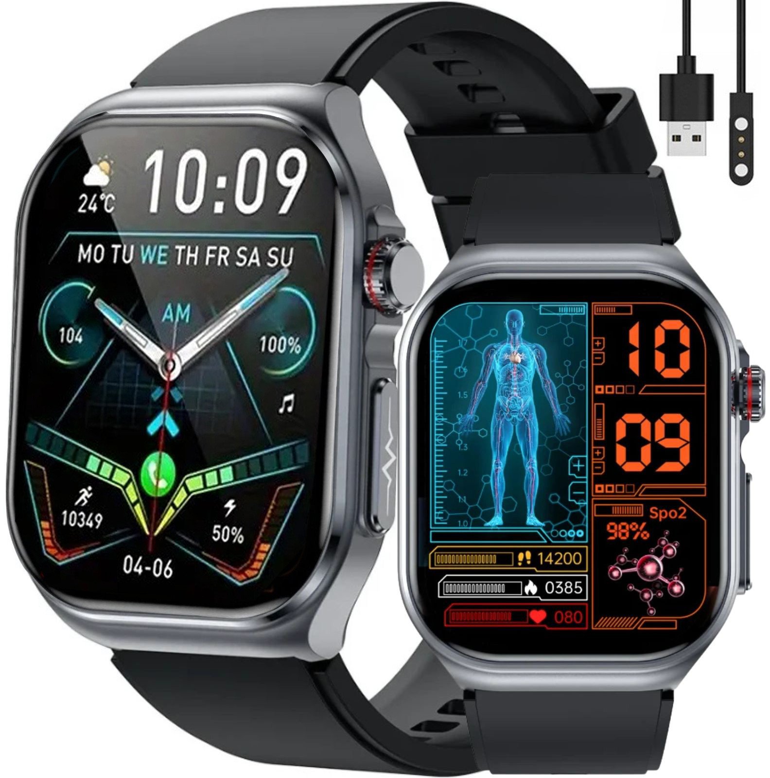 Zegarek SMARTWATCH Rubicon F36 black/black silicon