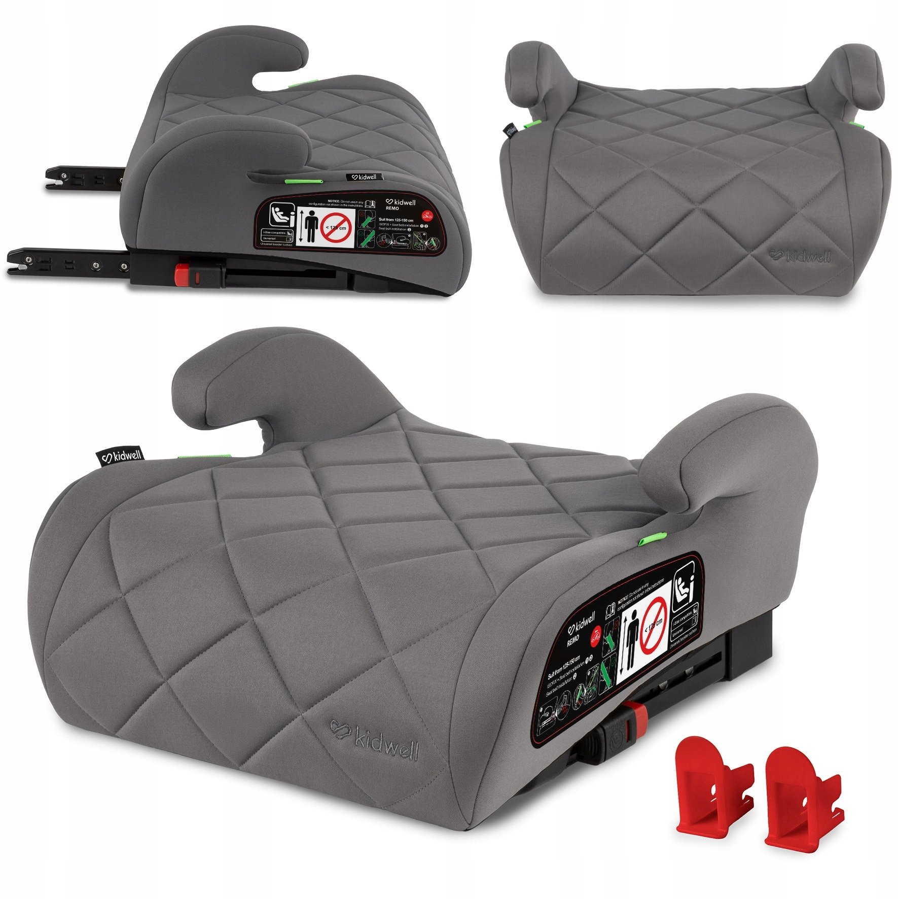 KIDWELL FOTELIK BOSTER PODSTAWKA REMO ISOFIX GRAY