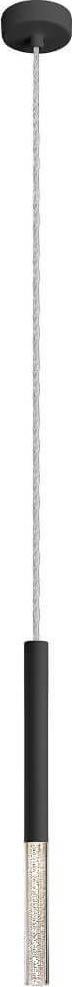 Lampa wisząca Zumaline LAMPA wisząca LOYA P0461-01E-P7P7 Zumaline metalowa OPRAWA tuba zwis LED 5W 3000K z bąbelkami czarny przezroczysty