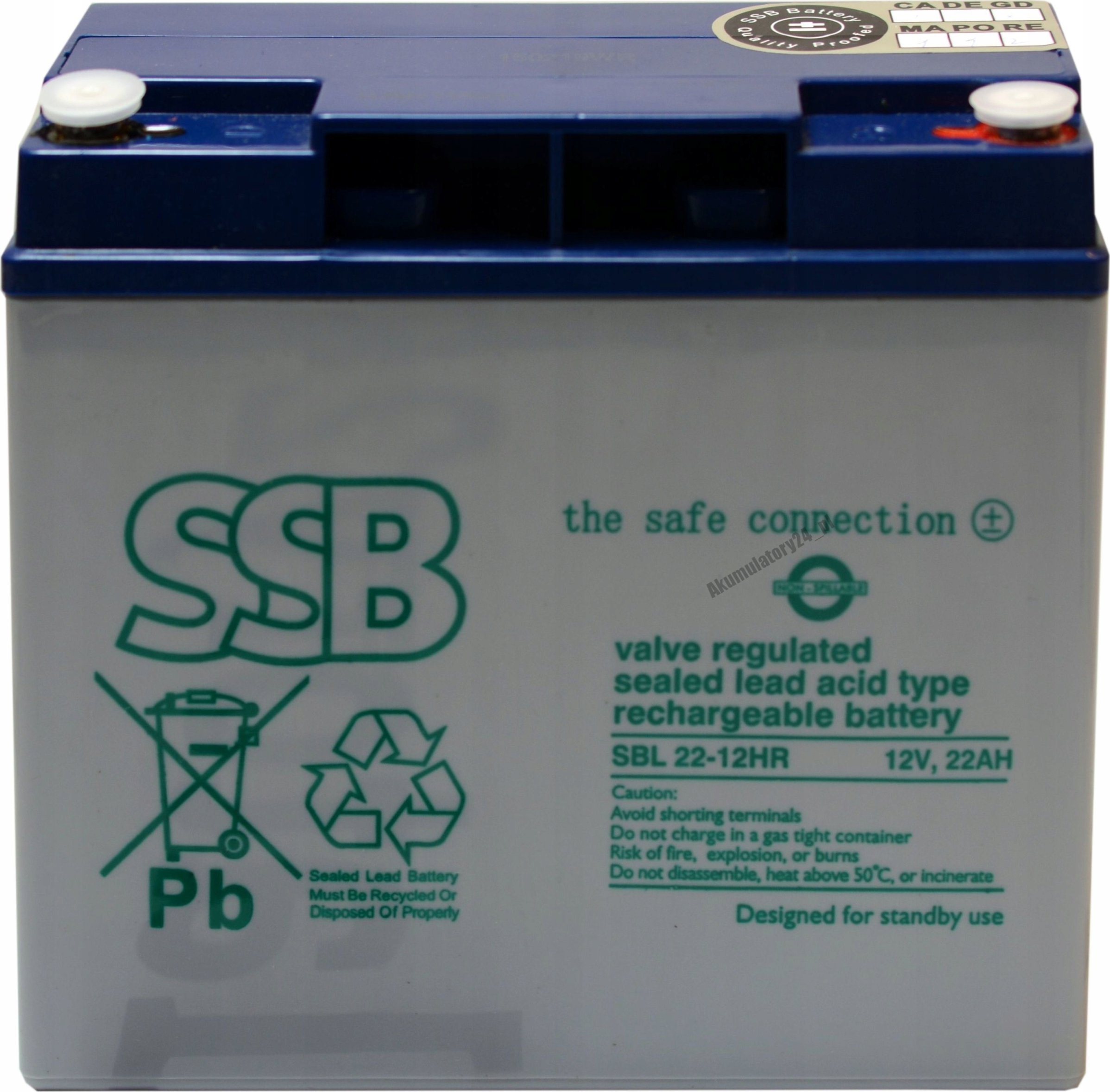 Akumulator AGM SBL22-12HR 12V22Ah M5 Mocowy
