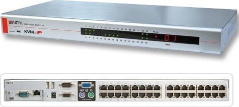 Przełącznik Lindy KVM Switch CAT-32 IP USB&PS/2 Cat.5 KVM 32Ports, IP - 39631