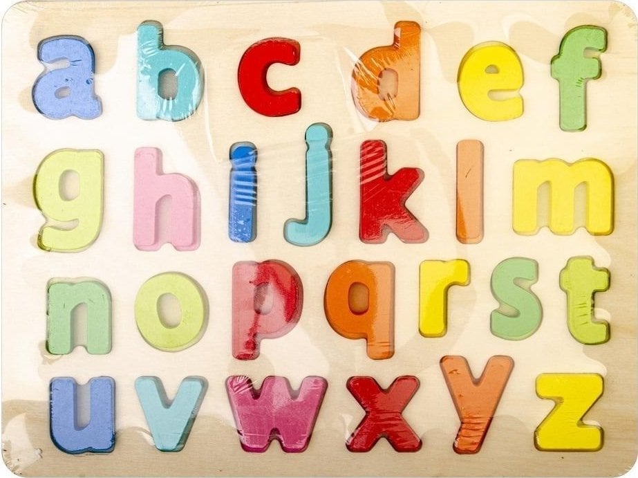 Daffi Układanka drewno - litery małe 3D