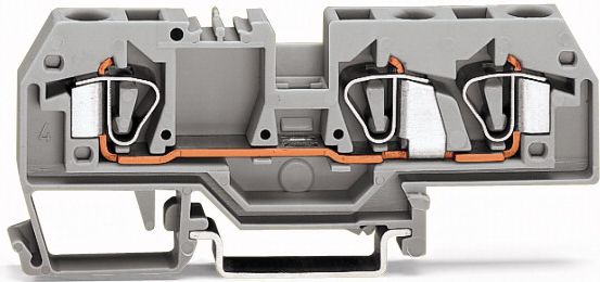 Wago Złączka szynowa 3-przewodowa 6mm2 szara (282-681)