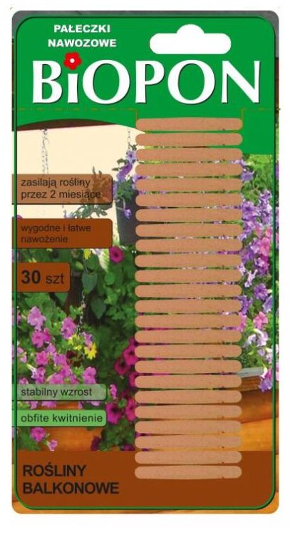 Biopon Pałeczki nawozowe do roślin balkonowych 30szt. (1212)
