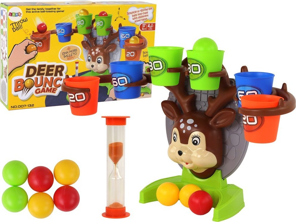 LeanToys Gra Zręcznościowa Rzucanie Piłeczką Do Celu Jelonek