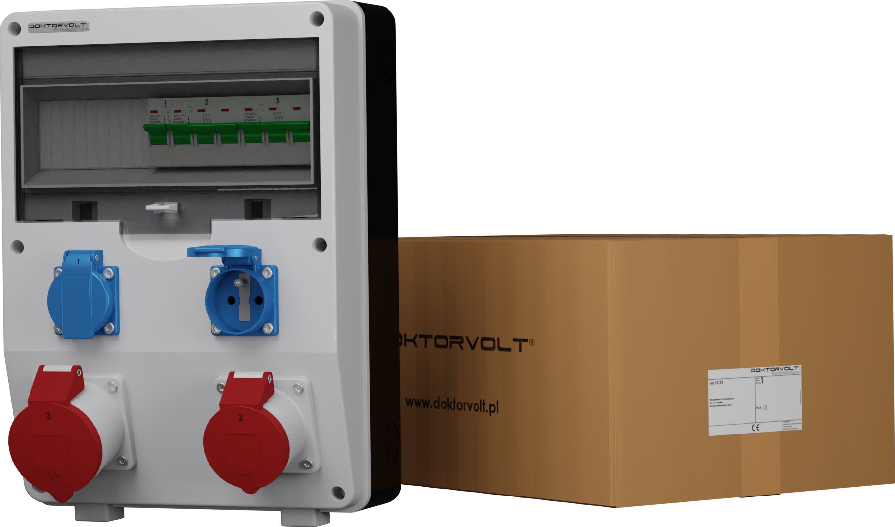 Doktorvolt Rozdzielnica budowlana ECO-S 32A 16A 2x230V gniazda Bals Doktorvolt 2664
