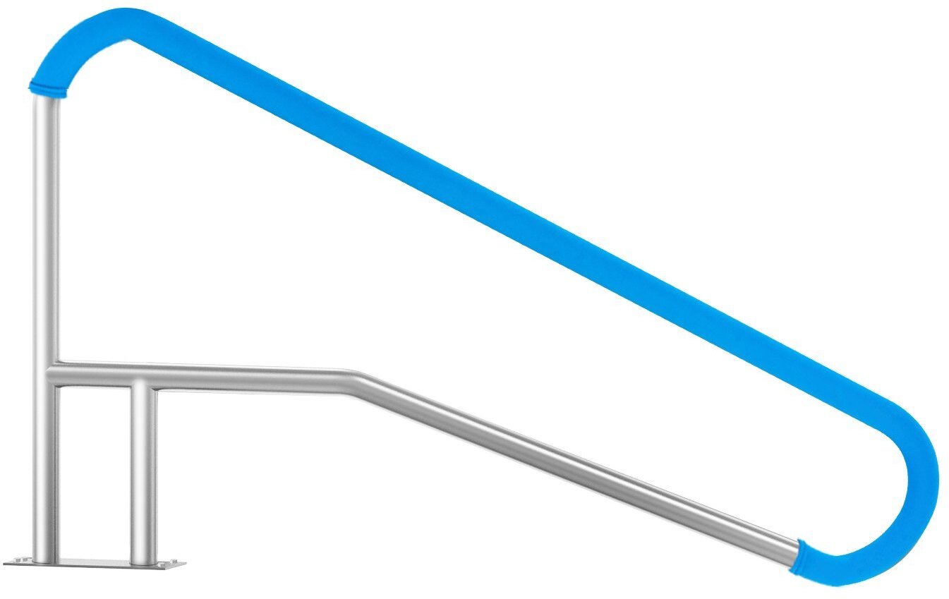 Poręcz basenowa 139x81 cm stal nierdzewna z podstawą antypoślizgowa do basenu i SPA
