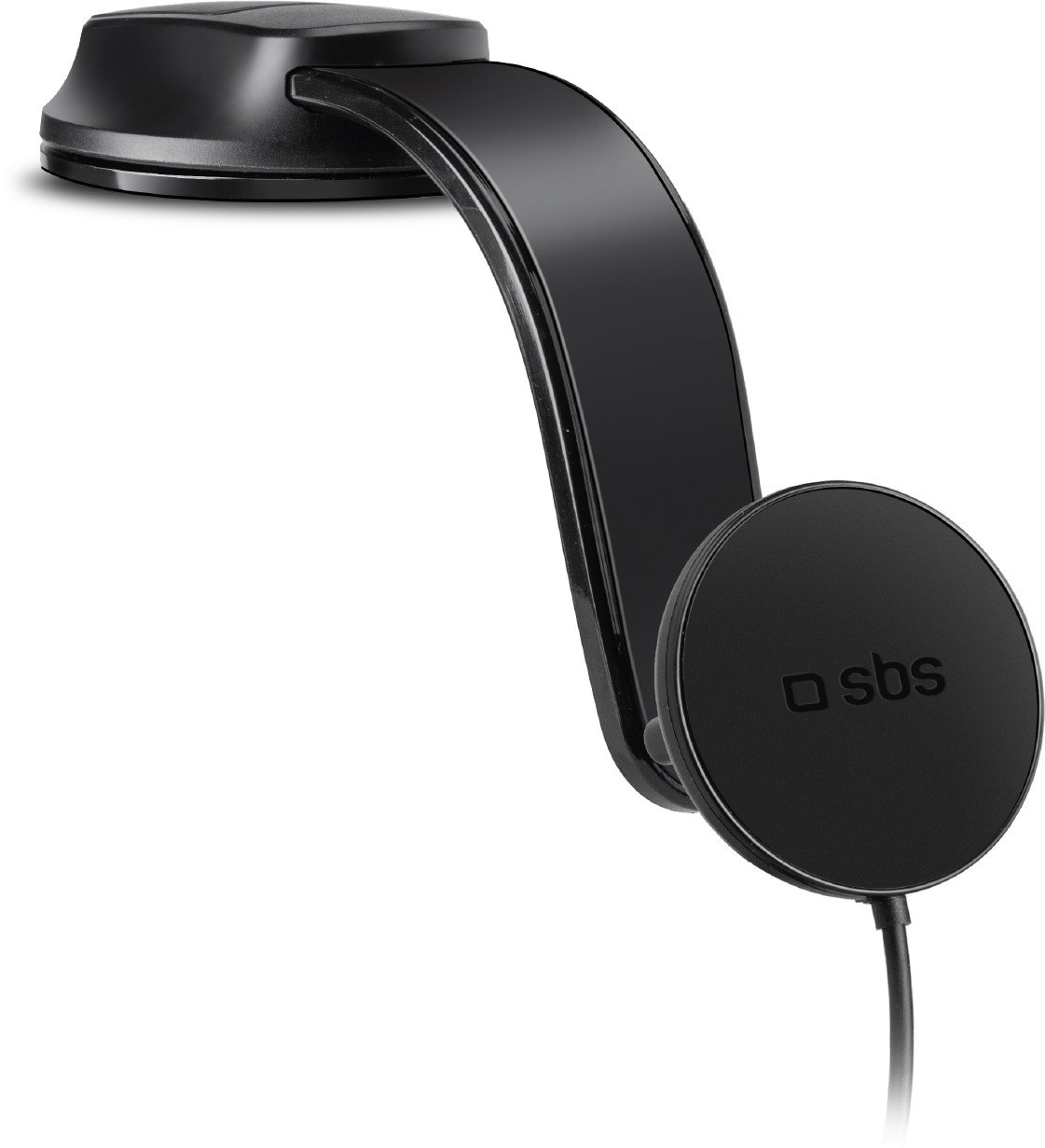 Uchwyt na smartfona z ładowarką indukcyjną SBS TESUPPMAG15W2115W kompatybilny z MagSafe - czarny