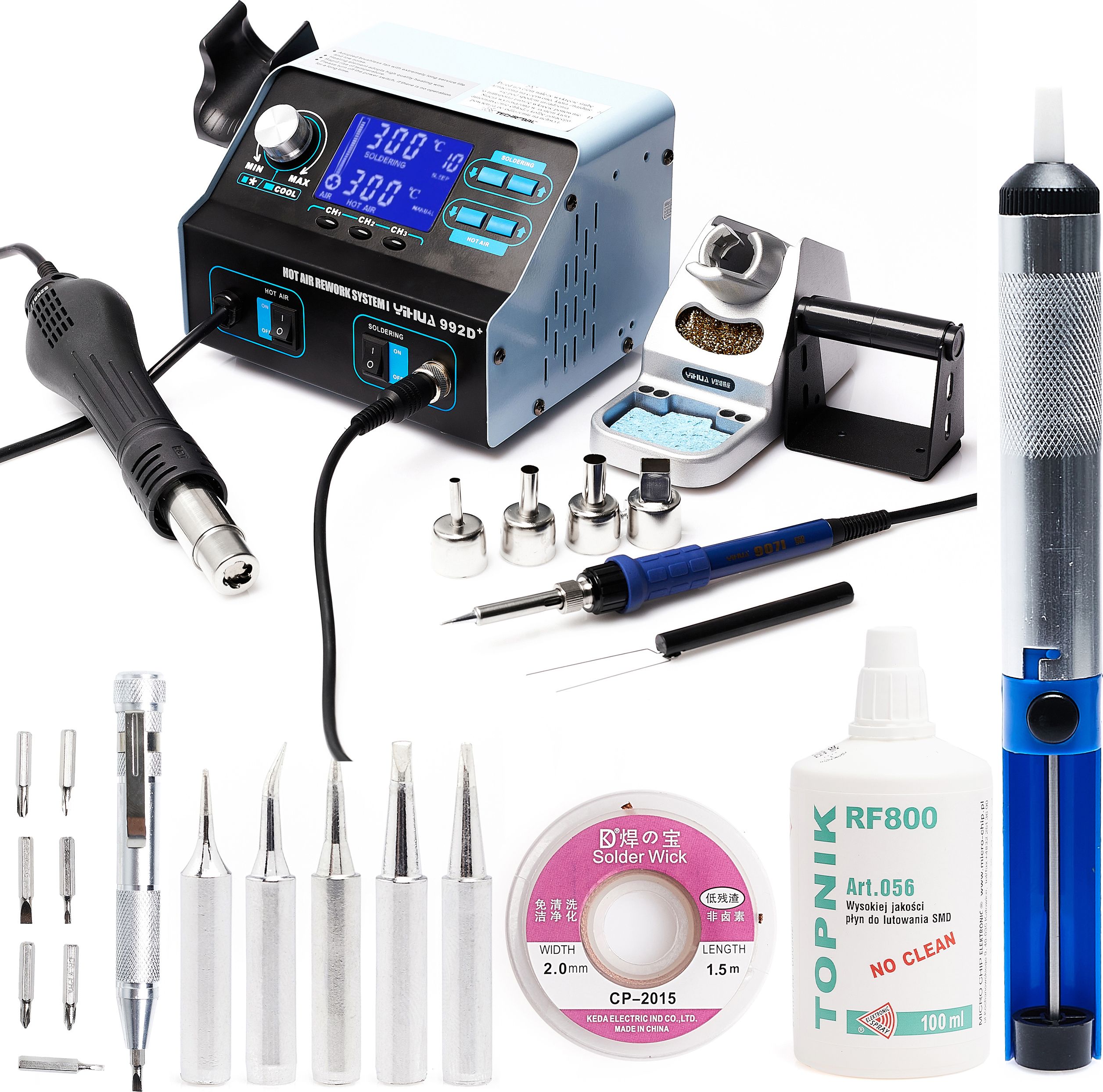 Techrebal Stacja lutownicza yihua 992D+ Śrubokręt KIT2