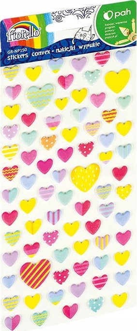 Fiorello Naklejki wypukłe serca kolorowe GR-NP150 FIORELLO